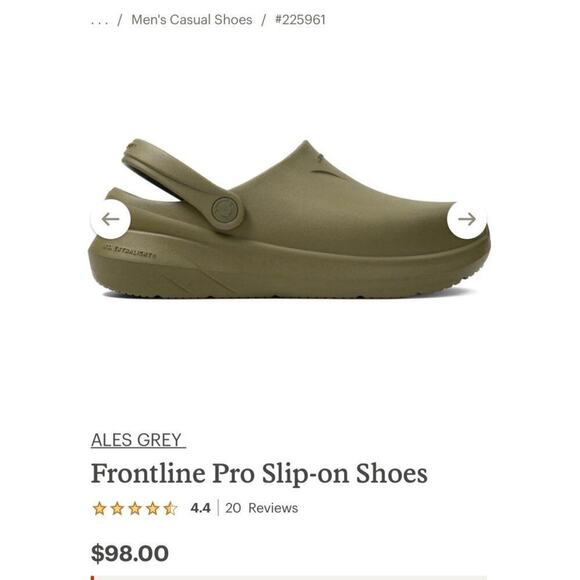 Ales Grey Men’s Frontline Pro Slip-On Shoes / Size-11 - Picture 10 of 15